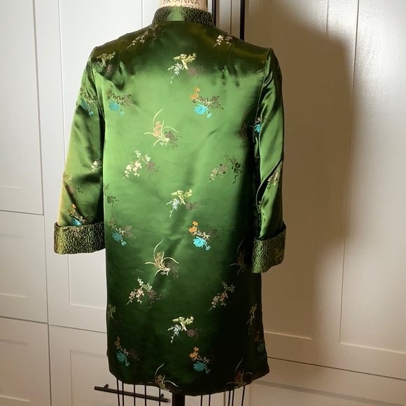VTG Tangzhuang Green Silk Jacket 38 - Picture 6 of 8